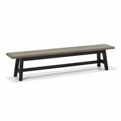 Bentley Designs Camden Weathered Oak & Peppercorn Large Bench, 220Cm
