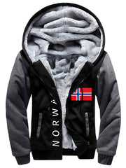 Men'S Cozy Fleece Hoodie, Stylish Color-Blocked Jacket for Autumn And Winter