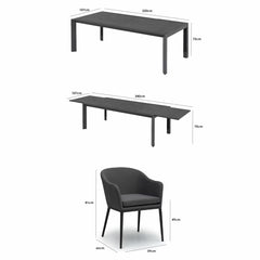 Harbour Lifestyle Luna 9 Piece Extending Dining Set