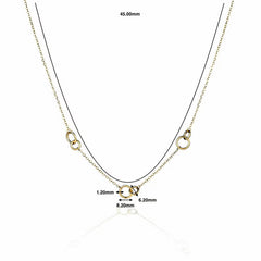14Ct Yellow Gold Love Rings Necklace