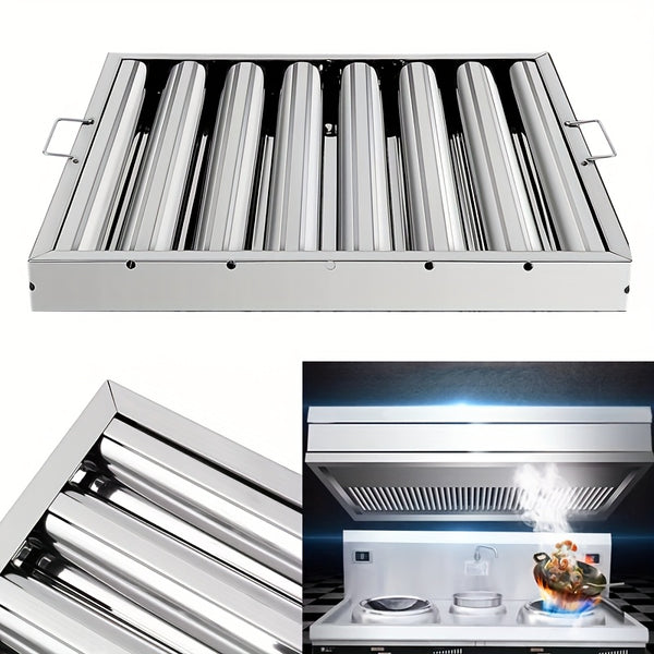 Stainless Steel Kitchen Exhaust Hood with Grease Baffle Filter - Modern, Sleek Design for Efficient Airflow and Easy Maintenance, Ideal for Home and Commercial Use, Commercial Kitchen Hood | Sleek Stainless Hood | Durable Kitchen Hood, Exhaust Fan