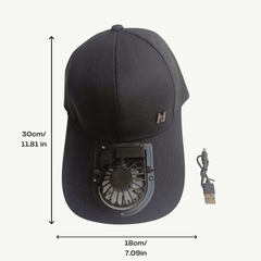 USB Rechargeable Cooling Fan Baseball Cap, 3-Speed Adjustable Airflow Sun Hat for Outdoor Sports, Golf, Fishing, Hiking