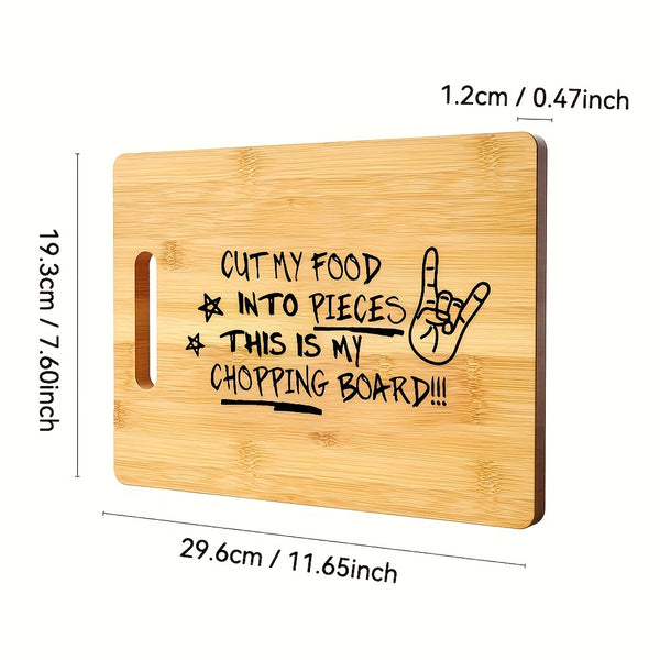 1pc Cutting Board, Chopping Board, Carved Cutting Board, Laser Carved Funny Bamboo Cutting Board, Kitchen Decoration, Creative Home Gifts For Friends, Bamboo Material, Outdoor Portable Cutting Board, Cutting Fruits And Vegetables, Double-sided Usable