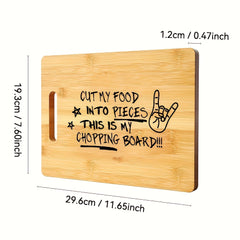 1pc Cutting Board, Chopping Board, Carved Cutting Board, Laser Carved Funny Bamboo Cutting Board, Kitchen Decoration, Creative Home Gifts For Friends, Bamboo Material, Outdoor Portable Cutting Board, Cutting Fruits And Vegetables, Double-sided Usable