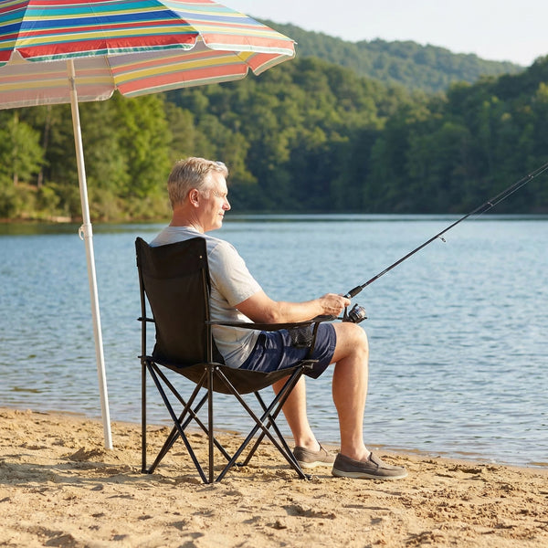 Set of 2 Camping Chairs Portable Folding Lightweight Outdoor Garden Beach Picnic Chair