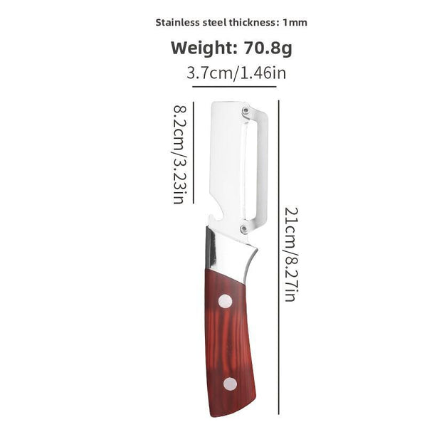 The 1-Part New Multifunctional Stainless Steel Peeler with Massive Wooden Handle Is an Indispensable Kitchen Tool for Easy And Quick Peeling of Fruit And Vegetables.