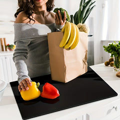 1pc Large Heavy-Duty Non-Slip Acrylic Cutting Board with Black Surface - Large Chopping Board Suitable for Home & Commercial Kitchens, Durable Easy-Clean Fruit/Vegetable Board, Countertop Protection