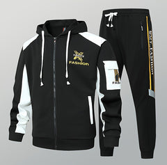 Men's Casual Hooded Sweatshirt Sportswear Set, Tracksuit