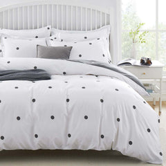 3pcs Polka Dot Printed Duvet Cover Set, Reversible Soft Breathable Microfiber, All-Season, Machine Washable, Includes Pillowcases for Bedroom, Guest Room, Dorm