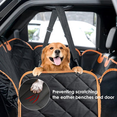 Dog Car Seat Cover, Dog Hammock for Car Back Seat, Car Dog Bed with Mesh Window and Storage Pocket