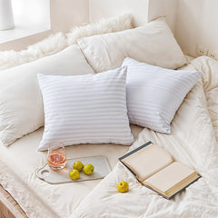 2/4/8-Pack Decorative Throw Cushion Cores, Hotel-Grade Premium White Satin Stripes Cushion Pads Deep Fill Inner Hollowfiber Filled Cushions Inserts (14