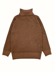 Women's Elegant Casual Cardigan Sweater-Long Sleeve,, High Collar, Keep Warm, Stylish Top for Cold Weather