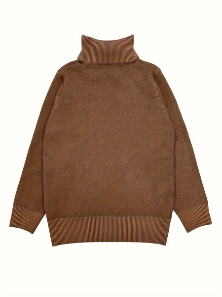 Women's Elegant Casual Cardigan Sweater-Long Sleeve,, High Collar, Keep Warm, Stylish Top for Cold Weather