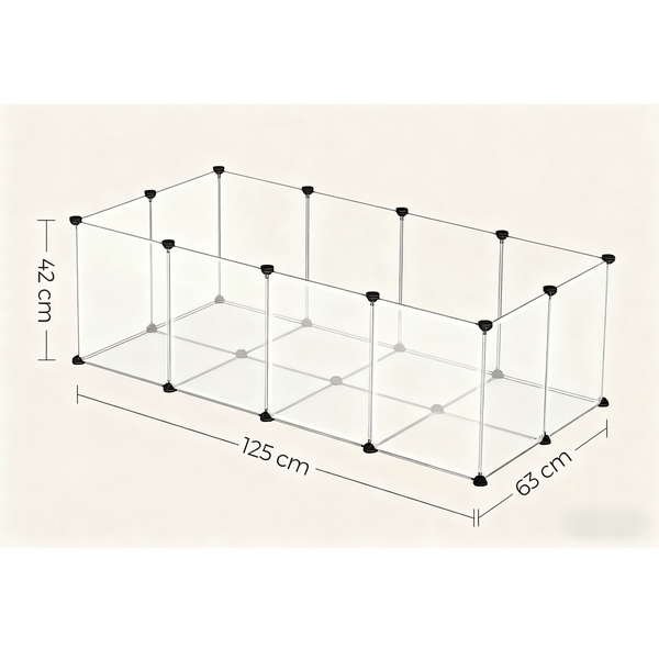 Pet Playpen, Pet Fence Indoor, Modular Animal Pen with Floor, for Hamsters, Rabbits, Hedgehogs, Ferrets