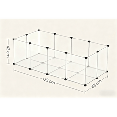 Pet Playpen, Pet Fence Indoor, Modular Animal Pen with Floor, for Hamsters, Rabbits, Hedgehogs, Ferrets