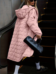 Popular Autumn/Winter Fashion Casual Streetwear Women's Long Hooded Padded Coat