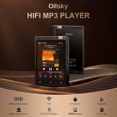 Hi-Fi MP3 Player with Bluetooth and Wifi,  Lossless DSD High-Resolution Digital Audio with 64GB Memory Card up to 1TB