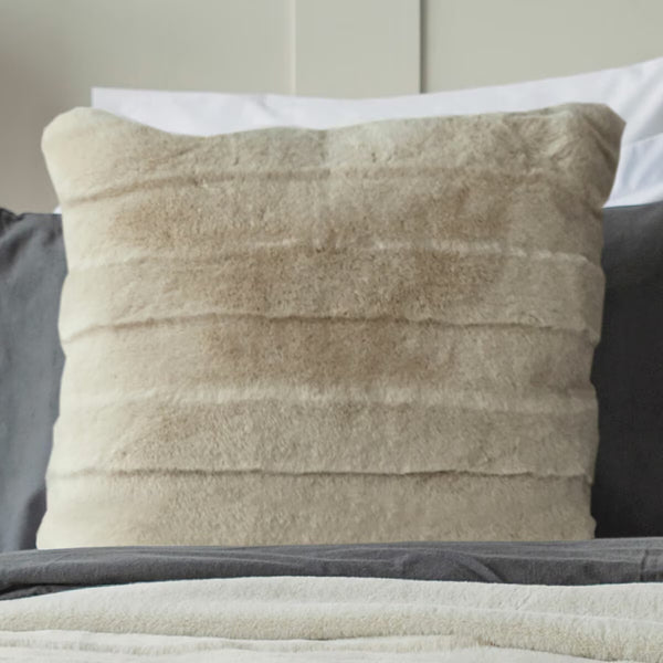 Belledorm Alaska Faux Fur Cushion in Taupe, 50 X 50 Cm