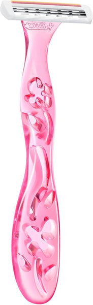BIC Miss Soleil Colour Collection, Triple Blade Razor for Women, Stainless Steel Blades, with Flower Designed Handles, Pack of 8