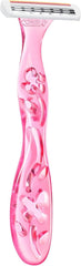BIC Miss Soleil Colour Collection, Triple Blade Razor for Women, Stainless Steel Blades, with Flower Designed Handles, Pack of 8