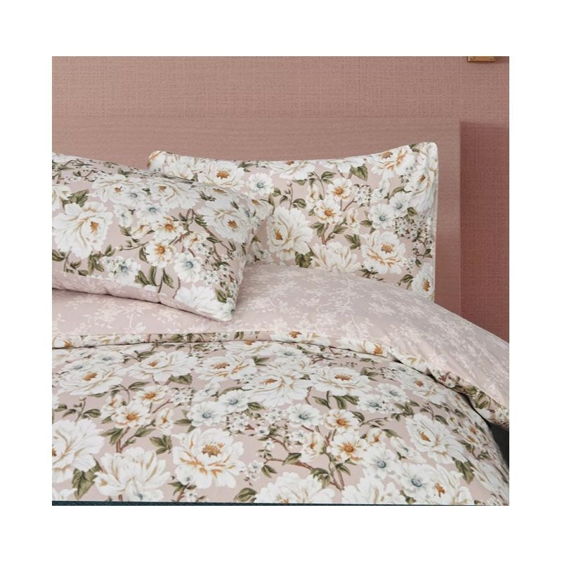 Elegant Blossom Blush Reversible Microfiber Printed Duvet Cover Set & Pillow Cases Bedding Collection
