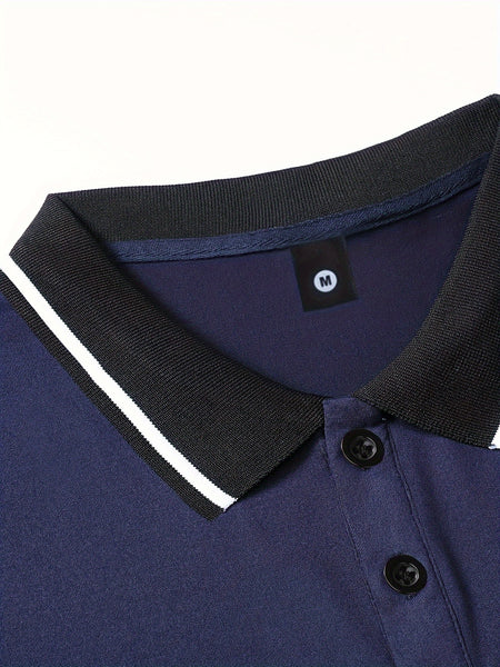 3pcs Set of Summer Collared Men'S Short Sleeve Polo Shirts Solid Color Plain Multicolor Golf Shirts Casual Athletic Wear Men'S Top