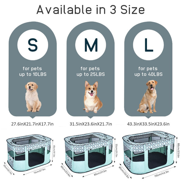 Foldable Pet Playpen, Portable Dog Cat Playpen, Soft Portable Dog Crate, Outdoor/Indoor Exercise Kennel, Dog Cage for Pets