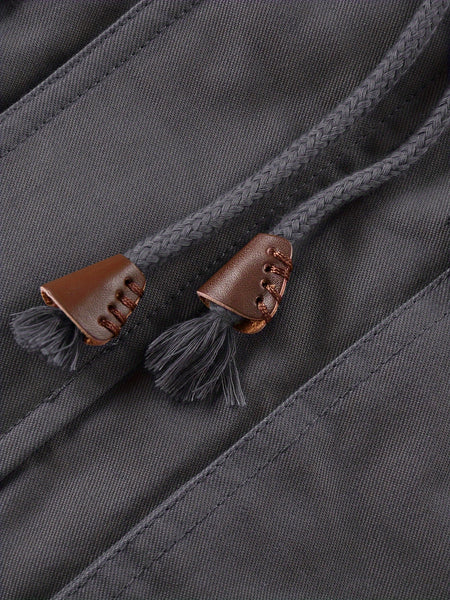Men'S Thick Mid-Length Jacket with a Hood, Winter Parka for Warmth, Suitable for Outdoor Casual Wear, Featuring a Zip And Multiple Pockets, with a Removable Hat