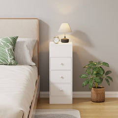 3-Drawer Bedroom Nightstand, 25cm Narrow Side Cabinet, Suitable for Small Spaces such as Bedrooms and Living Rooms, Space-Saving Design with Classic Style, Engineered Wood Top, Manufactured Wood Base, Perfect for Modern Homes, Bedroom Nightstand
