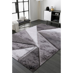 Luxury Soft Shaggy Area Rug – Modern Non-Shedding Geometric Triangles Design, High-Pile Plush Living Room Carpets, Large Thick Rug for Bedroom, Kitchen, Lounge & Home Décor – Contemporary Floor Rug & Mats