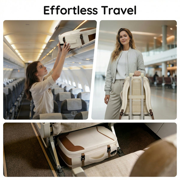 Expandable Travel Backpack 35-40L, EasyJet Cabin Size Carry On Rucksack 17×12.2×7in (43×31×18cm), Anti-Theft Lock & Luggage Strap, With Makeup Pouch