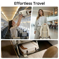 Expandable Travel Backpack 35-40L, EasyJet Cabin Size Carry On Rucksack 17×12.2×7in (43×31×18cm), Anti-Theft Lock & Luggage Strap, With Makeup Pouch