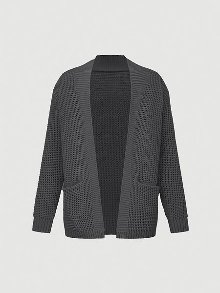 Men'S Casual Long-Sleeved Knitted Cardigan with Pockets in Autumn And Winter New Solid Color Style