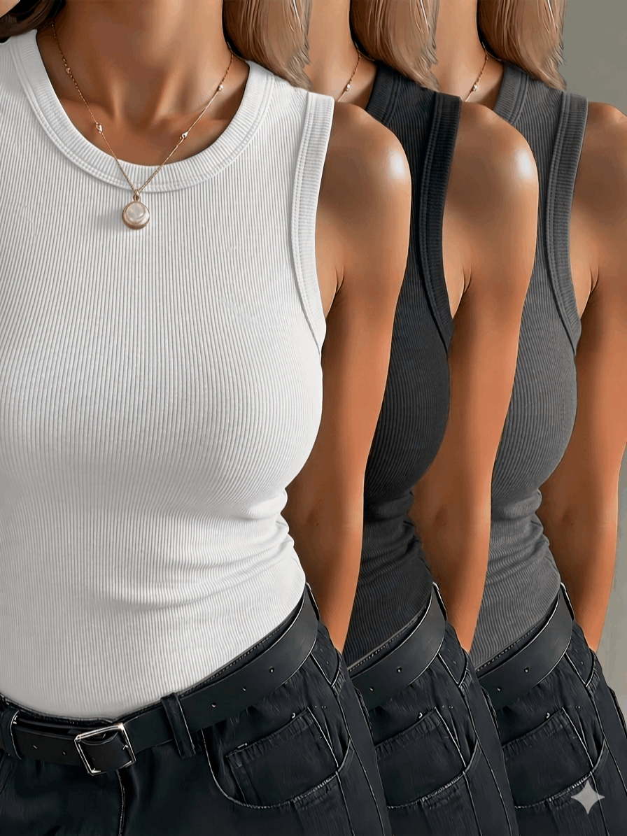 Women'S Tank Top 2pcs Set, Rich Colors And Comfortable Feel, Fashionable And Versatile: Suitable for Work, Parties, Fitness