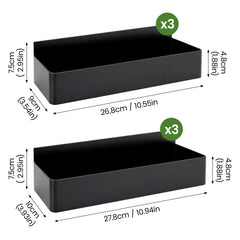 Magnetic Storage Rack 6pcs Set Black and White Minimalist Style Refrigerator/Washing Machine/Microwave Side No-Drill Storage Rack Kitchen Bathroom Cabinet Strong Load-Bearing Easy to Clean, Utility Racks