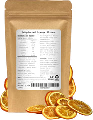 Dehydrated Dried Orange Slices Wheels | Approx 17+ Slices | 100% Natural | Sugar Free | Gluten Free | Dehydrated Orange Wheels for Cocktails, Garnishes, Deserts | Fruit Slice | 1.76 OZ | 50 Grams