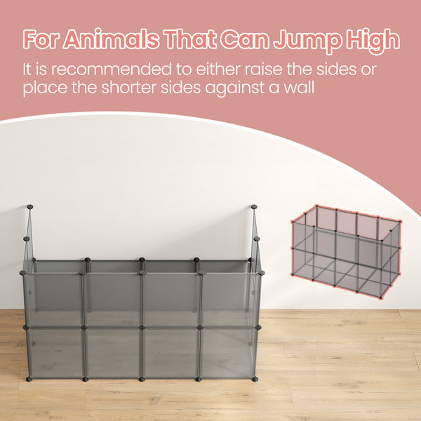 Pet Playpen, Pet Fence Indoor, Modular Animal Pen with Floor, for Hamsters, Rabbits, Hedgehogs, Ferrets