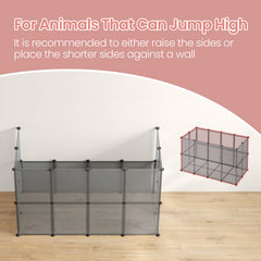 Pet Playpen, Pet Fence Indoor, Modular Animal Pen with Floor, for Hamsters, Rabbits, Hedgehogs, Ferrets