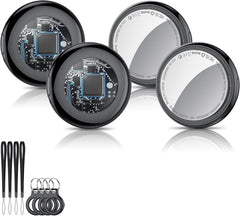 Air Tag Tracker Bluetooth Item Finder-4 Pack, Compatible with Apple Find My APP (Ios Only), 100Db Beep Smart Tag, Replaceable Battery, Item Finder and Locator for Keys/Luggage/Bags/Wallets Etc., Black