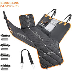 Dog Car Seat Cover, Dog Hammock for Car Back Seat, Car Dog Bed with Mesh Window and Storage Pocket