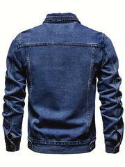 Men's Casual Slim Jacket Vintage Lapel Denim Jacket
