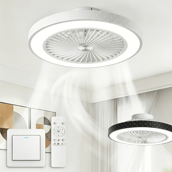 Ceiling Fan with Light And Remote, 6 Speeds, 3 Colors, Modern LED Ceiling Light with Fan, Low Profile, Ceiling Lamp with Fan, Fan Lamp, for Living Room, Bedroom, Dinning Room, Kitchen, Office