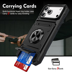 Phone Case - Premium Case Featuring a Concealed Card Slot for Two Cards, a 360° Rotating Kickstand, And a Robust Dual-Layer Design That Offers Shock Resistance for Iphone 17 Pro Max, 16, 15, 14, 13, And Air Plus. This Black Cover Is Non-Slip