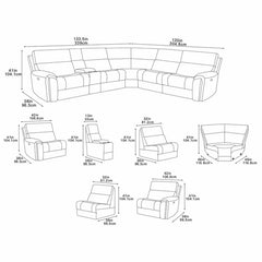 Vegas Brown Fabric Power Reclining Sectional Sofa with Storage Drawer