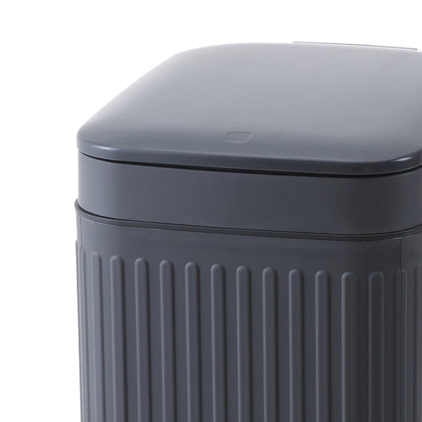 7L Household Grey Simple Trash Can Storage Bin, Anti-odor, Kitchen and Living Room Gap Trash Can with Lid, Push Foot Pedal Trash Can