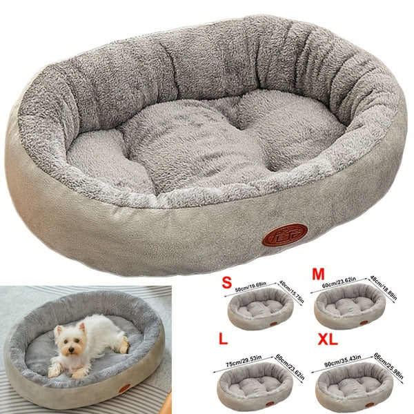 Luxury Soft Washable Pet Bed - Plush Warm Dog & Cat Cushion with Rounded Edges, Cozy Modern Bed for Small to Large Pets, Durable Easy-Clean Fabric, S/M/L/XL Sizes, Indoor/Outdoor Use, No Assembly Required, Ideal for Puppies & Kittens, Puppy Bed