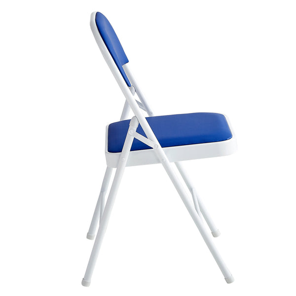 Set of 6 Folding Chairs, Faux Leather Foldable Chairs with Metal Frame and Padded Seat, Easy to Fold and Store for Home, Office, Dining and Reception