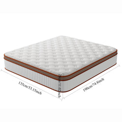 Double Mattress 4FT6 (135x190x28cm) 2000+ Pocket Springs & Memory Foam 7-Zone Ortho Support Reinforced Reduction Medium Firm (H3) Fits Super King Bedding 45cm Rolled Box (Christmas, Halloween, Valentine's Day Gifts) 200-Night Trial Christmas Gift Pocket S