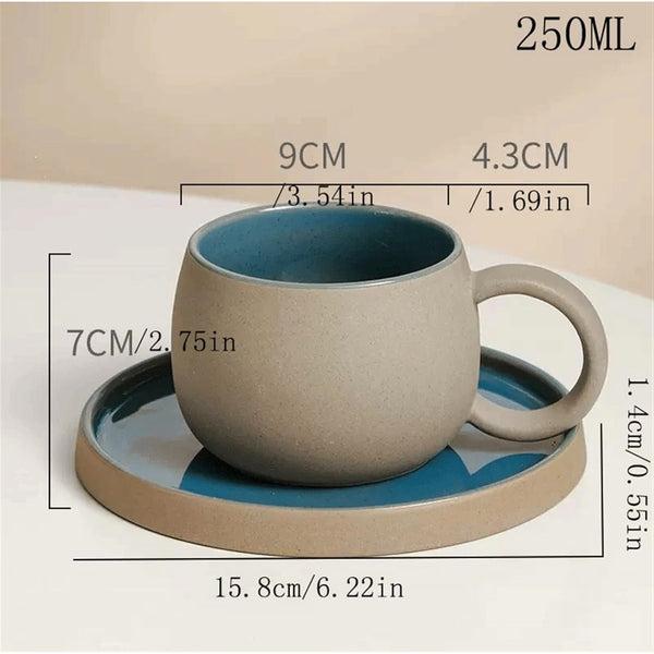 1pc Ceramic Coffee Cup And Saucer, Korean-Style Ins Style Retro Hand-Knotted Mug, High-Looking Fresh Breakfast Milk Cup, Office Water Cup, Tea Cup, Suitable for Home Use, Parties, Gift Giving