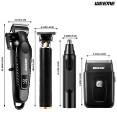 WEEME 4pcs 3pcs 2pcs 1pc Black Golden Hair Clippers For Men Professional, Beard Trimmer Kit, Cordless Clippers And Trimmers Set, Electric Razor Shavers And Nose Trimmer, Mens Grooming Kit For Barber, Valentines Day Christmas Gifts For Him